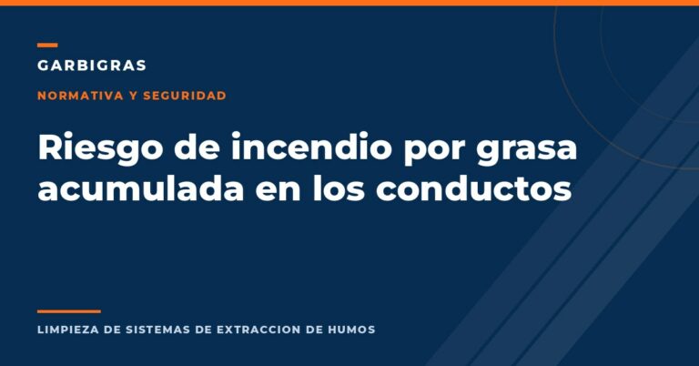 Interior de un conducto de extracción de cocina con grasa acumulada, principal foco de incendio